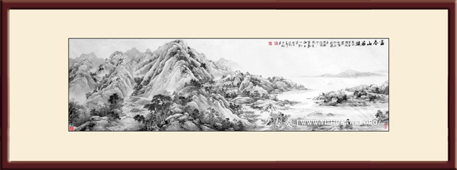 杨天佑作品-新画【富春山居图】2018年创-尺寸：70cmx240cm-价格：每平尺15000元.jpg