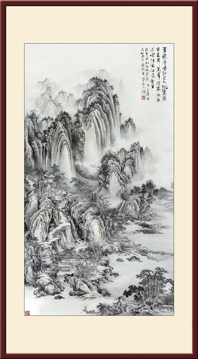 杨天佑作品-仿《荆浩匡庐图》2018年创-尺寸：180cmx100cm---价格：每平尺15000元.jpg
