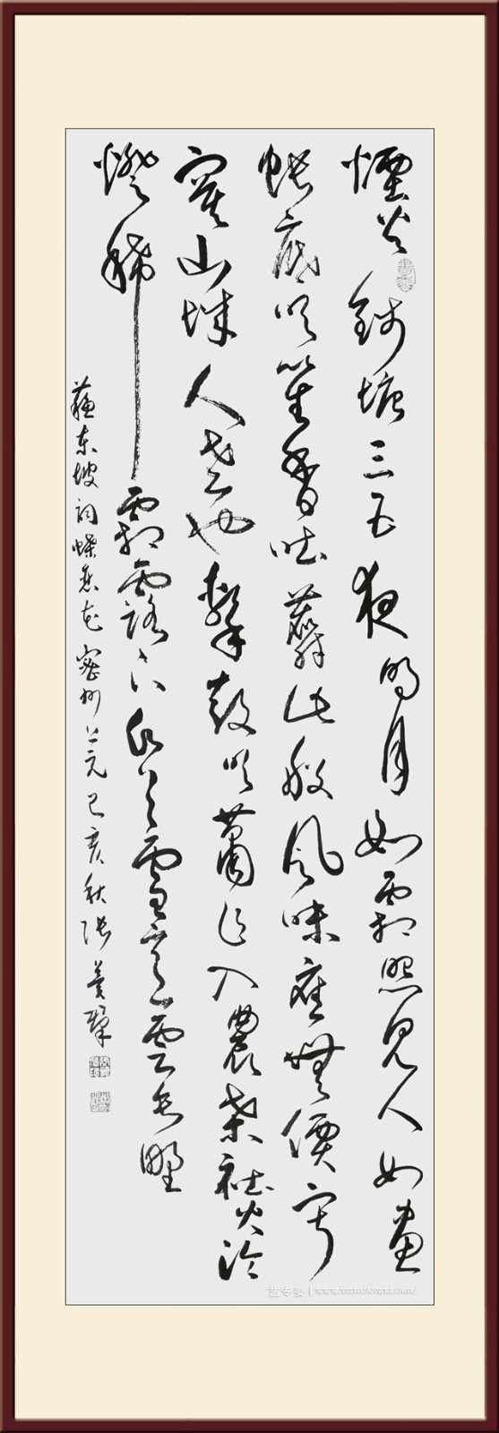 苏东坡词《蝶恋花》规格：46cmx160cm-价格：6000元.jpg