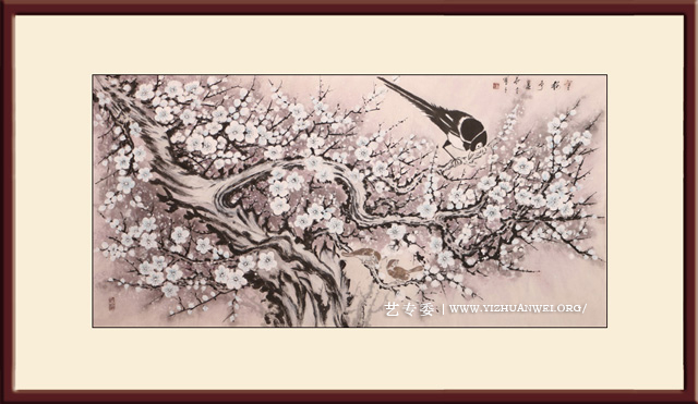 于华才作品《寒梅争春》尺寸：136cmx69cm-价格：每平尺30000元.jpg