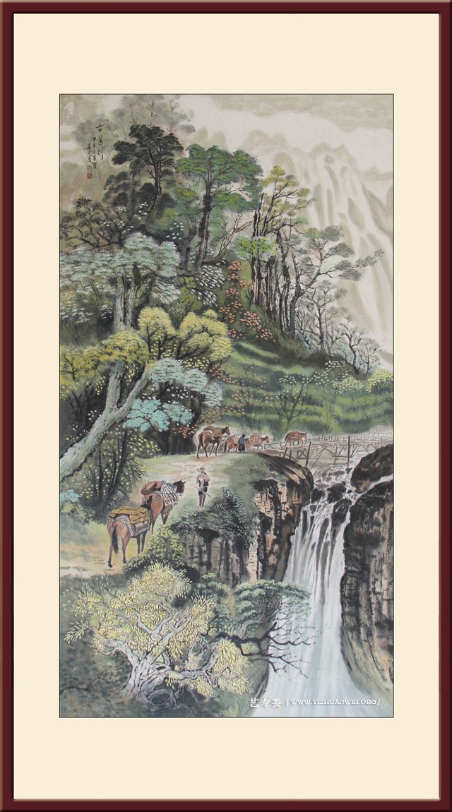 于华才作品《古道行》尺寸：180cmx96cm-价格：每平尺30000元.jpg