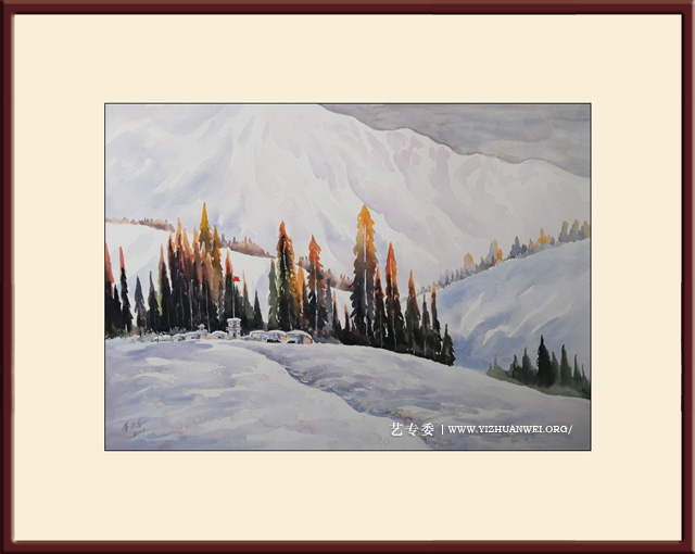 李保存作品-水彩画《高原哨所》尺寸：75cmx55cm-价格：60000元一幅.jpg