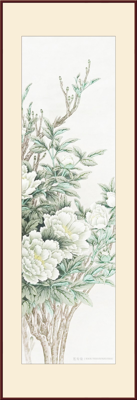 武开飞作品《牡丹》-尺寸：107cmx32cm-价格：每平尺10000元.jpg