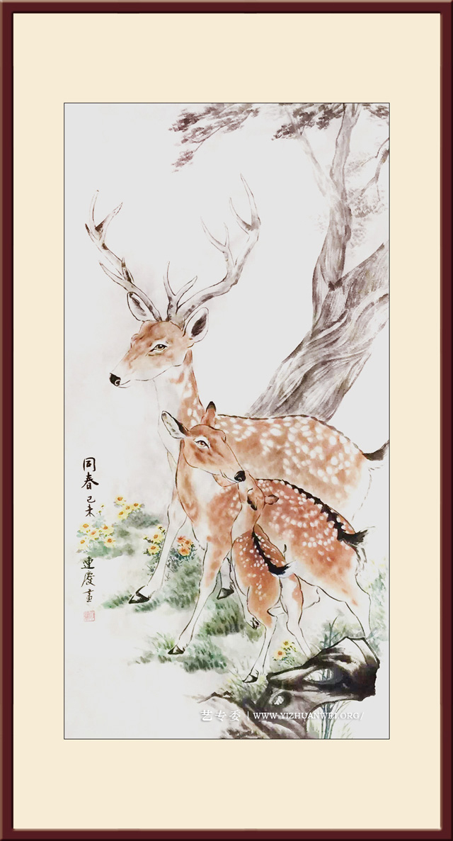 申连庆作品《同春》尺寸：138cmx69cm---价格：6000元一幅.jpg