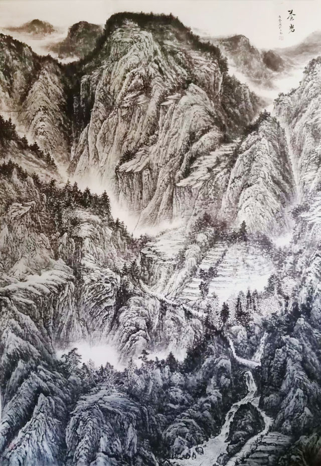 田传营作品《苍岩》规格：230x160cm.jpg