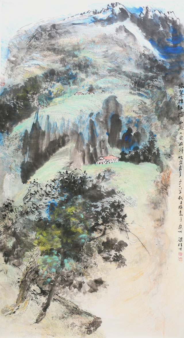 梁桂才作品《绿翠抱红楼》.jpg