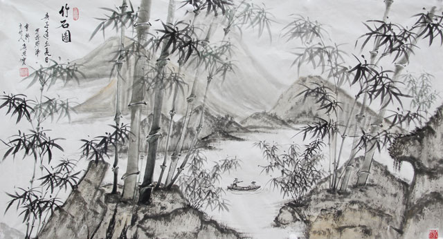 侯恩宝作品《竹石图》.jpg
