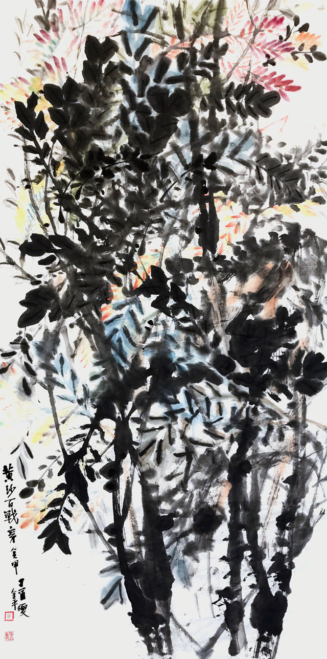 道金平作品192《黄沙百战穿金甲》68x138cm,2017年。.jpg