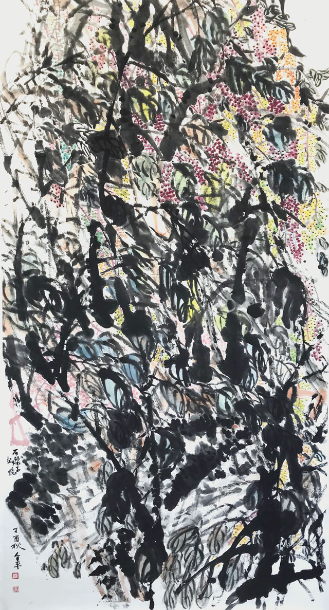 道金平作品206《石墚子记忆》97x180cm,2017年.jpg