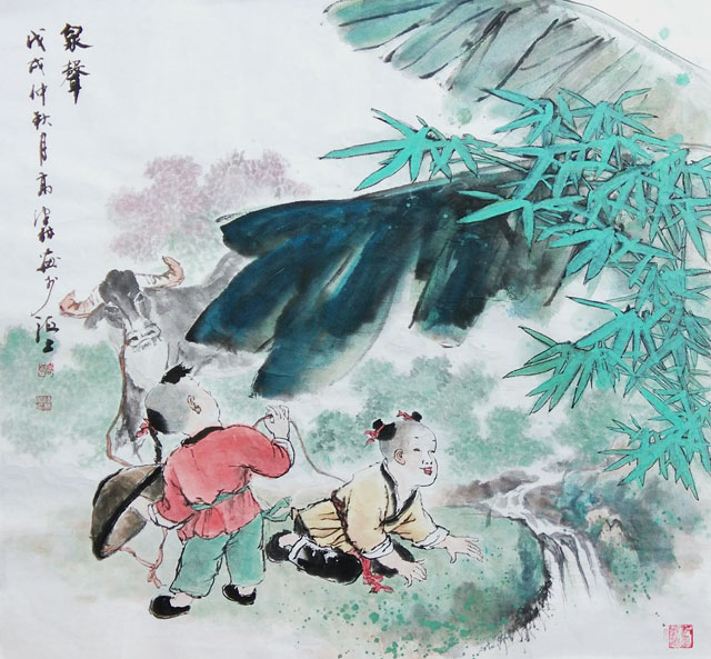 高健林作品《泉声》规格：68x68cm-戊戍仲秋月.jpg
