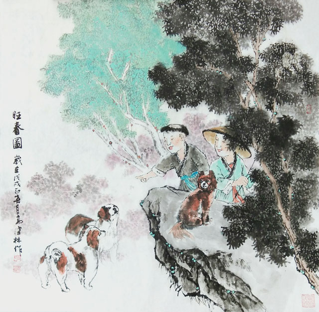高健林作品《旺春图》规格：68x68cm-戊戍仲正月.jpg
