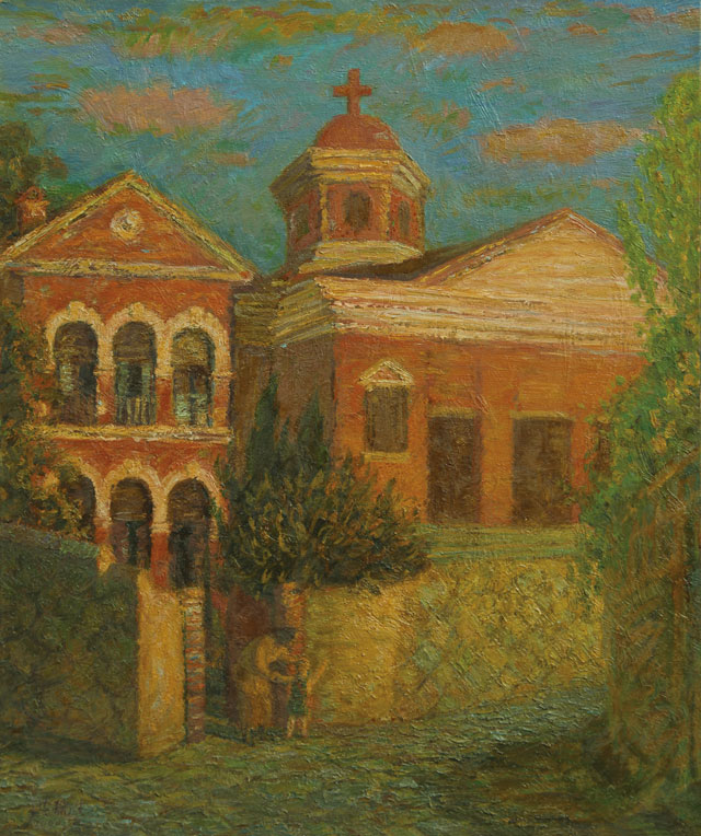 3,《鼓浪屿三一堂》洪瑞生，2000年，布面油画，60cmx53cm.jpg