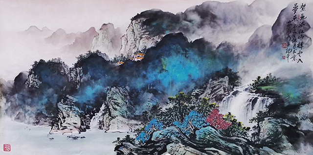 安茂水作品《紫气染江山丶祥云入梦来》.jpg