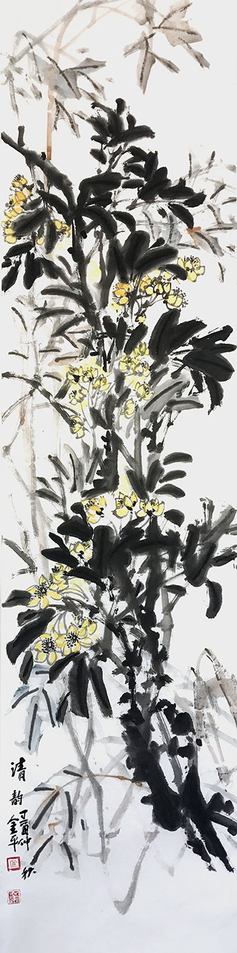 道金平作品201《清韵》34x138cm,2017年.jpg