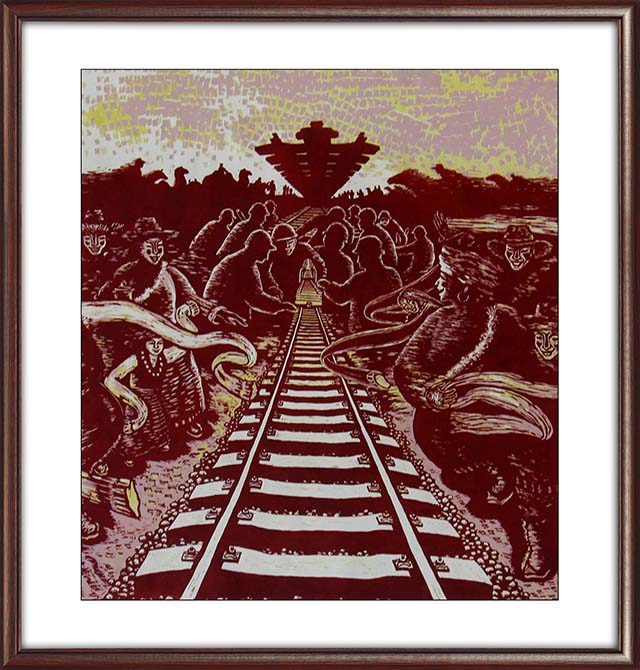 双道俊作品：套色油印版画             作品名称：《铺轨了！》              尺寸：88cmx79cm      创作时间：2010年 价格：面议.jpg
