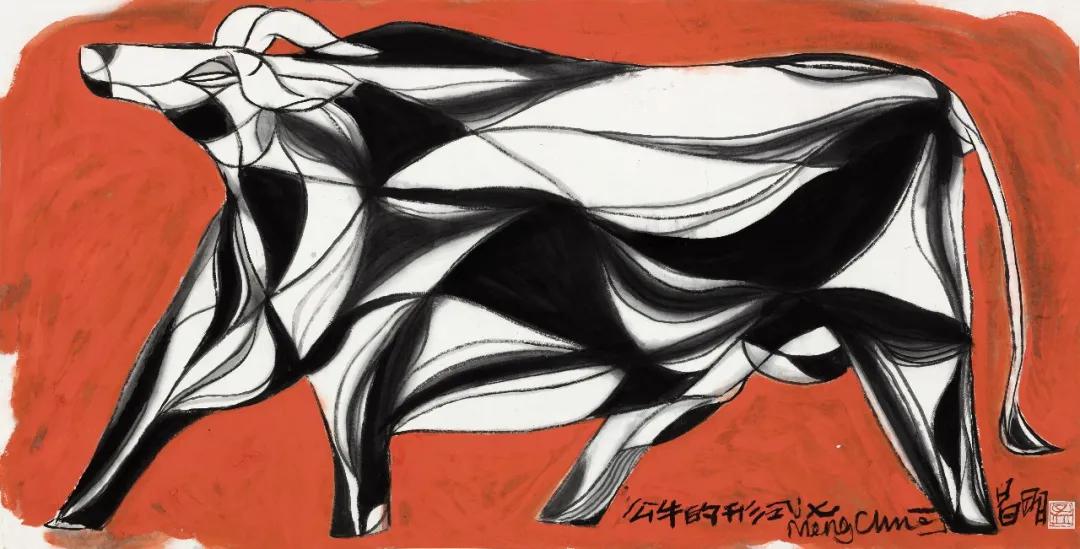 《公牛的形式之七》 68×138cm 2019年