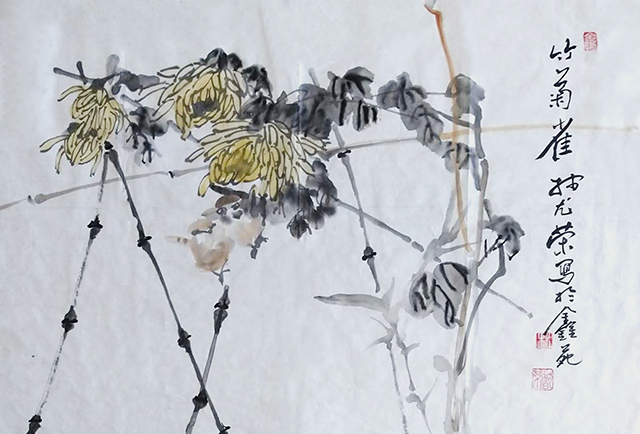 林猷荣作品7《竹菊雀》.png