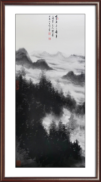 郭博作品 尺寸：90cmx45cm 作品名称：松林云海 价格面议.jpg