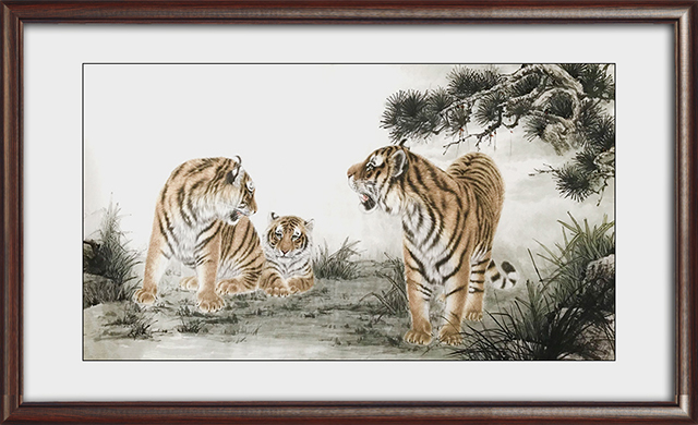 陶润文作品：虎揽家福图 尺寸：1200X2400 价格：面议.jpg