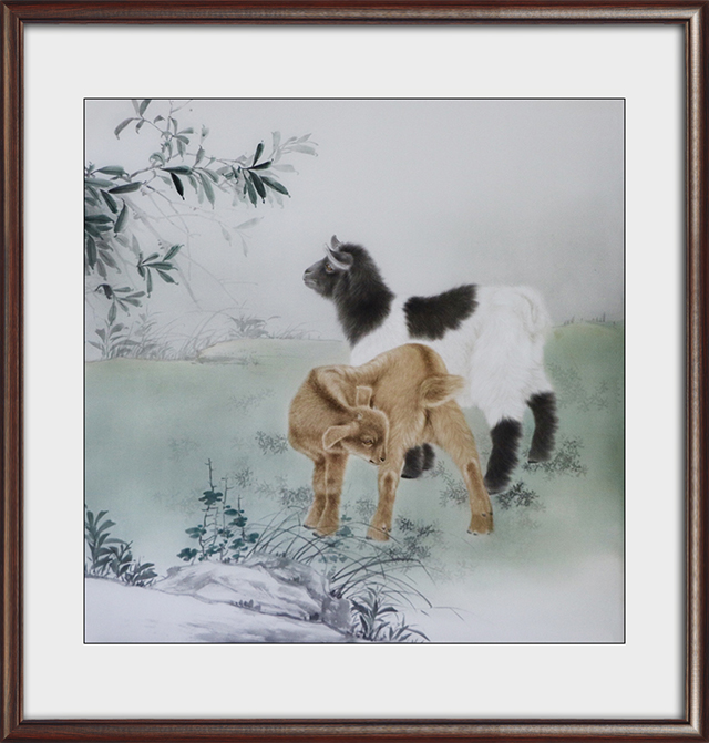 陶润文作品：双羊送吉 尺寸：860x860 价格：面议.jpg