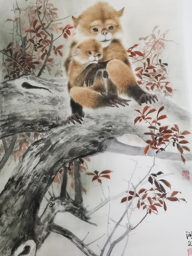 陶润文作品：弥猴图 尺寸：860cmx450cm价格：面议.jpg