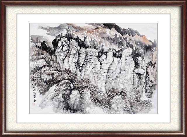 程光贤作品：夕阳寒山 尺寸：76cm×55cm 价格：面议.jpg