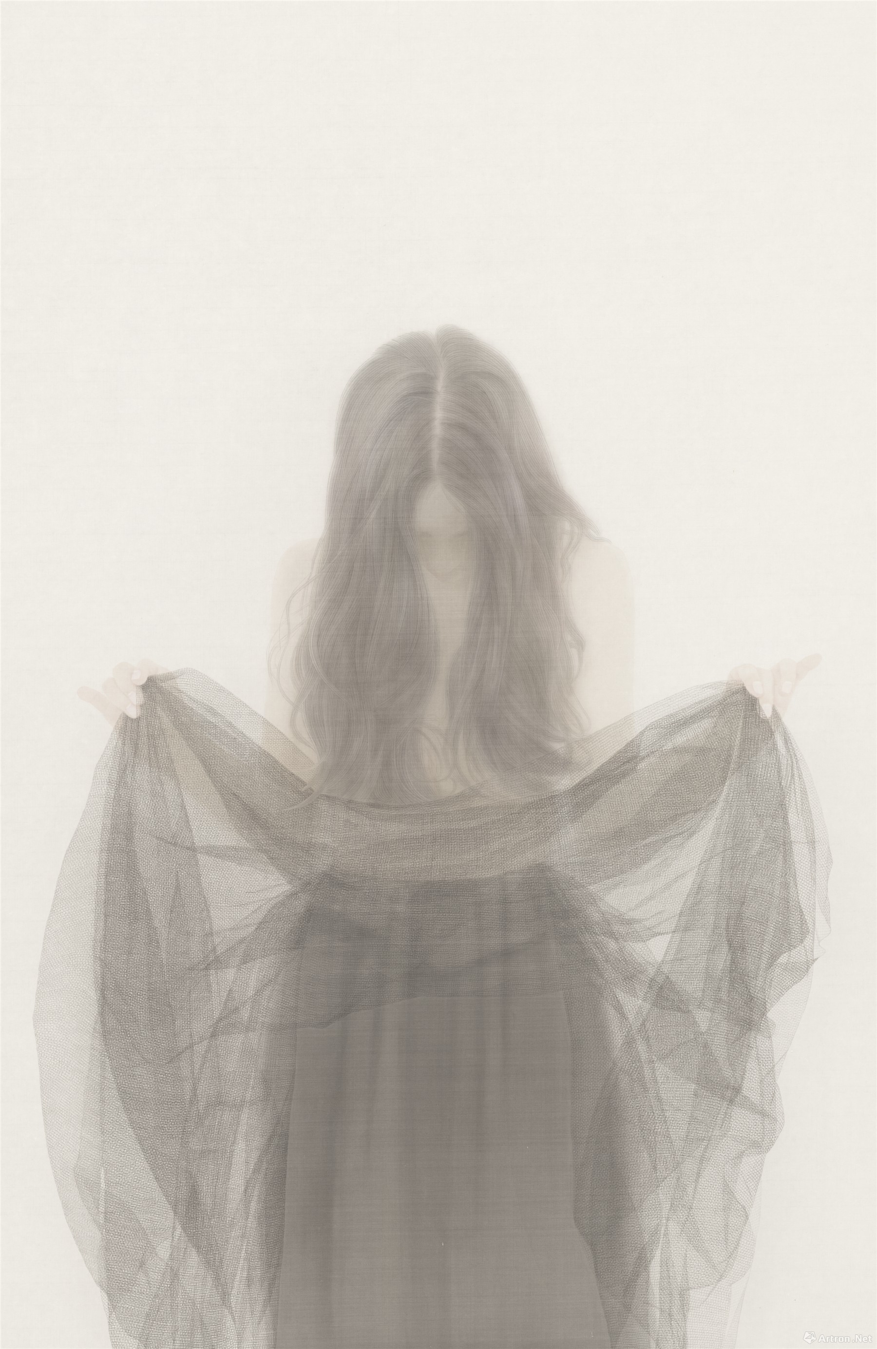 香2017No.4（局部） 徐华翎&nbsp;&nbsp;160 x 100cm 绢本 水色 2017