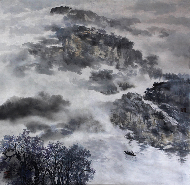 《云梦山里行》规格：68cmx68cm.JPG