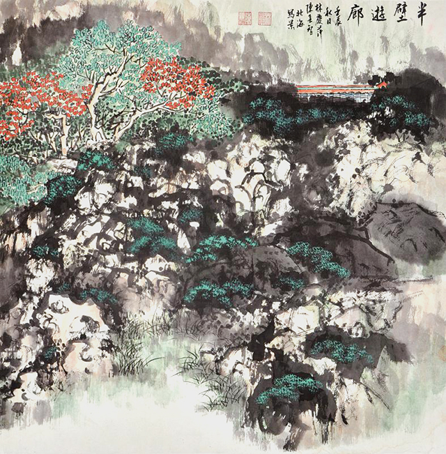 林庆萍 陈长智作品《半壁游廊》规格：4平尺.jpg