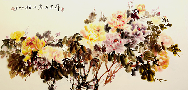 李丹作品《群芳百态香又浓》规格：67x138cm.jpg