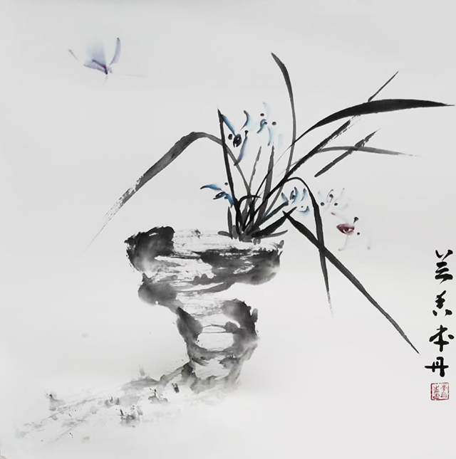 李丹作品《兰花》规格：55cmx55cm.jpg