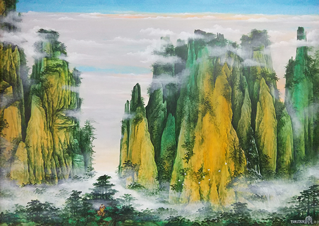5.《飞猿岭上猿声》（山雾系列早期代表作）尺寸145x100.jpg