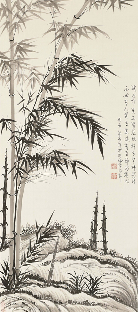 康健作品《直节凌霄》139cmX70cm 2016年.jpg