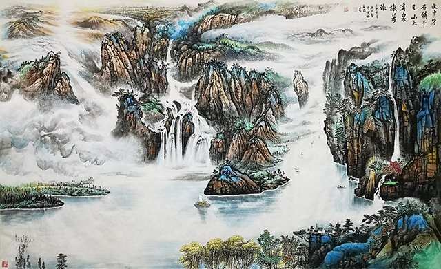 农永玉作品《水中碧石积千玉 山上清泉撒万珠》.jpg