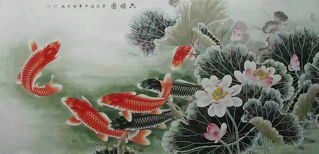 吕增光作品《六顺图》尺寸：173×86cm.jpg