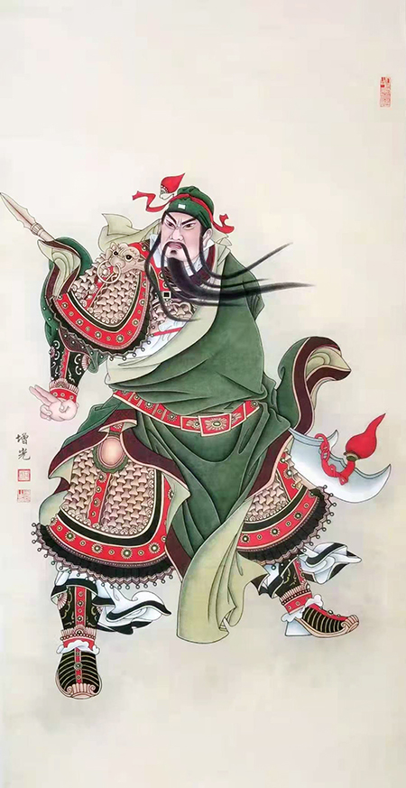 吕增光作品 《关武神威》尺寸：66×132cm.jpg