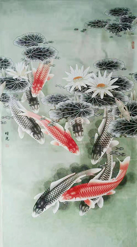 吕增光作品《九如图》尺寸：93cmx132cm.jpg