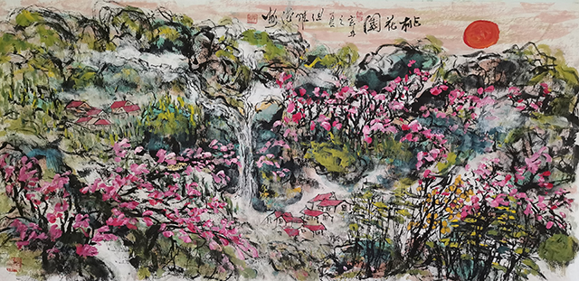 但维德作品《桃花园》规格：180x98cm.jpg