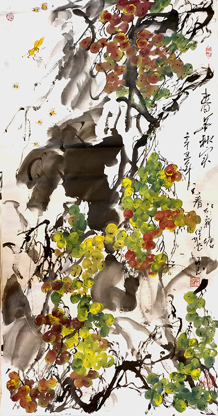 但维德作品《春华秋实》规格：138x78cm.jpg