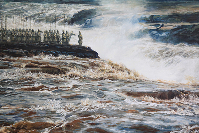 大浪滔天160x120cm布面油画 2012年.JPG