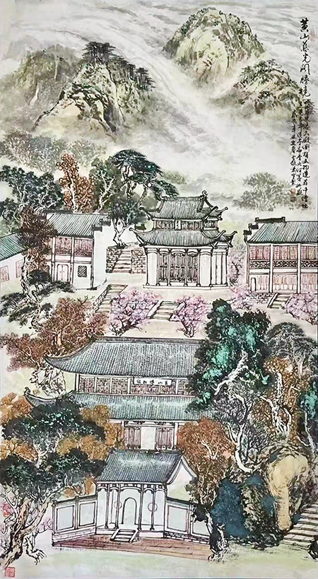 萧辅文作品《黄山慈光阁胜境》规格：六尺整张.jpg