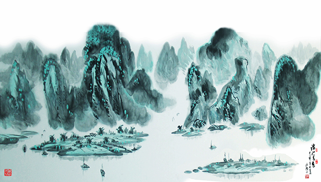 《漓江秀色》3mx1.7m任鸿作品.jpg