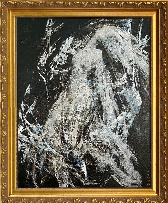 《楼兰女的幻想》布面油画-画刀技法125㎝x100㎝.jpg