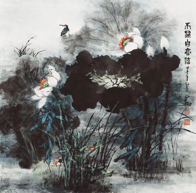 张得翔作品《不染自高洁》90㎝x90an2014年.jpg