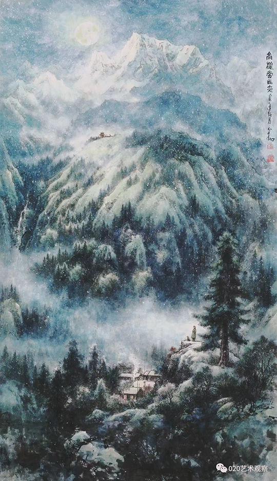 张得翔作品《高楼当此夜》210㎝×120㎝2019年.jpg