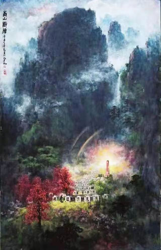 张得翔作品《青山树碑》190㎝x125㎝2021年.jpg