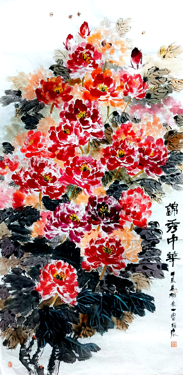 林一雷 林栩合作 作品《锦绣中华》（林氏画法技艺.指画）.jpg