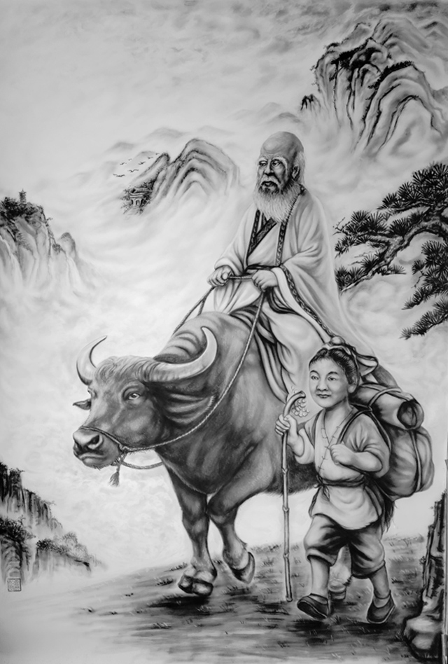 1784788607964026.jpg 张松柏作品12《老子出关》150x230㎝.jpg