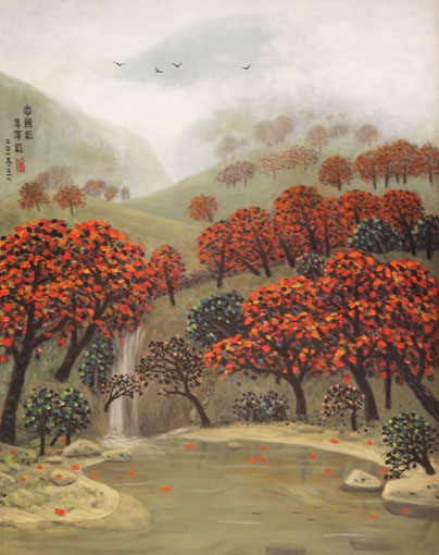 中国红年年红 98×125cm