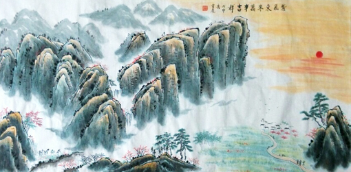 《紫气东来》136cm×68cm